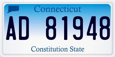 CT license plate AD81948