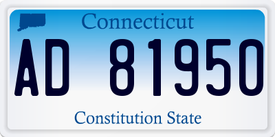 CT license plate AD81950