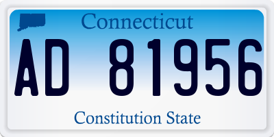 CT license plate AD81956