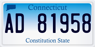 CT license plate AD81958