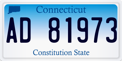 CT license plate AD81973