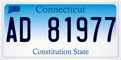 CT license plate AD81977