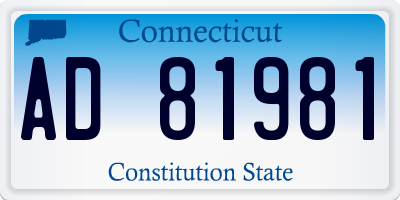 CT license plate AD81981