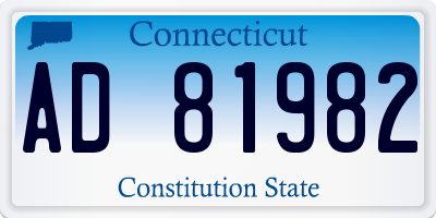 CT license plate AD81982
