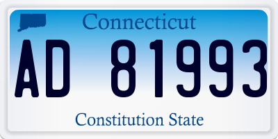 CT license plate AD81993