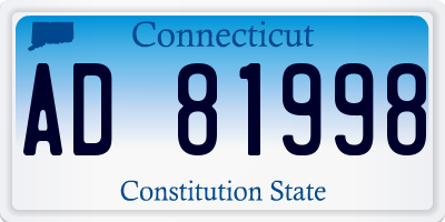 CT license plate AD81998