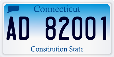 CT license plate AD82001