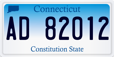 CT license plate AD82012