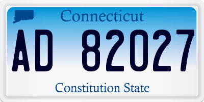 CT license plate AD82027