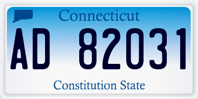CT license plate AD82031