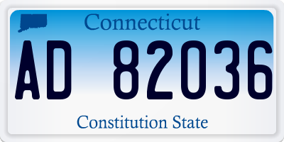 CT license plate AD82036