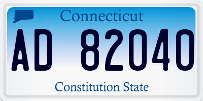 CT license plate AD82040