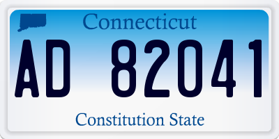 CT license plate AD82041