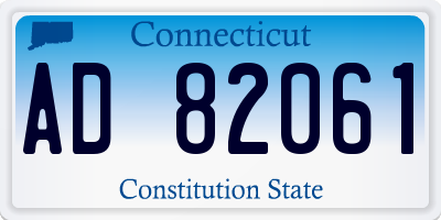 CT license plate AD82061
