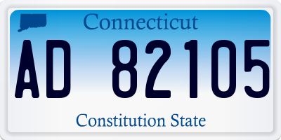 CT license plate AD82105