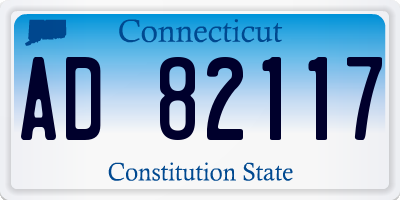 CT license plate AD82117