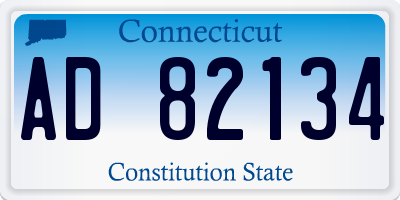 CT license plate AD82134