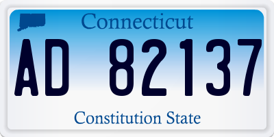 CT license plate AD82137
