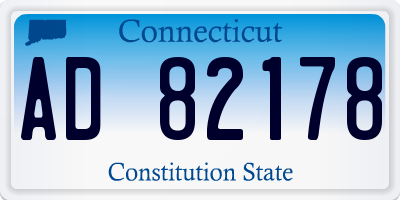 CT license plate AD82178