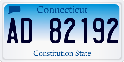 CT license plate AD82192