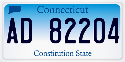 CT license plate AD82204