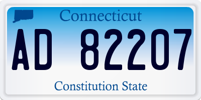 CT license plate AD82207