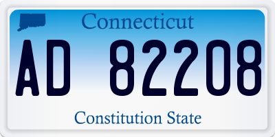 CT license plate AD82208