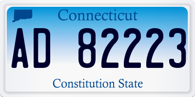 CT license plate AD82223