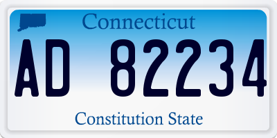 CT license plate AD82234