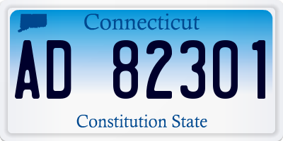 CT license plate AD82301