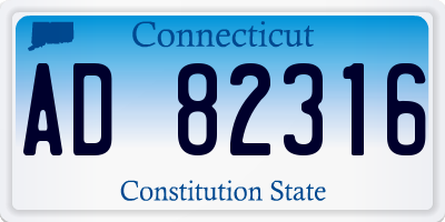CT license plate AD82316