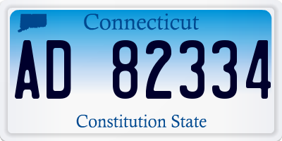 CT license plate AD82334