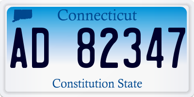 CT license plate AD82347