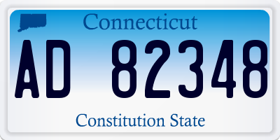 CT license plate AD82348