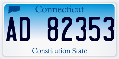 CT license plate AD82353