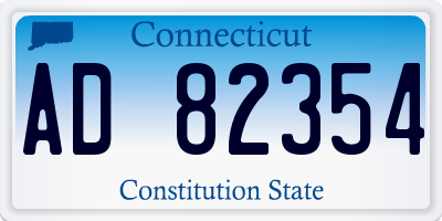 CT license plate AD82354