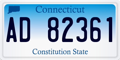 CT license plate AD82361