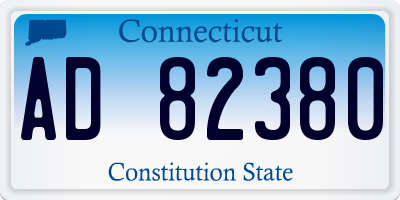CT license plate AD82380