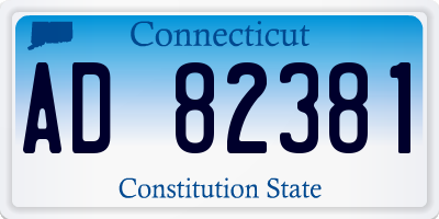 CT license plate AD82381