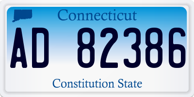 CT license plate AD82386