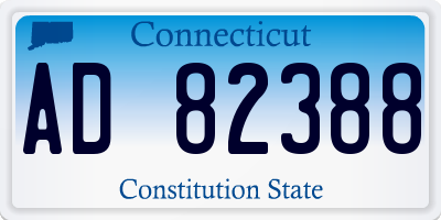 CT license plate AD82388