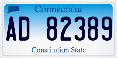 CT license plate AD82389
