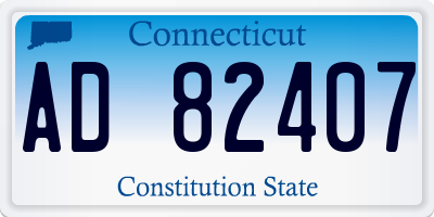 CT license plate AD82407