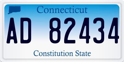CT license plate AD82434