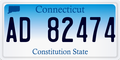 CT license plate AD82474
