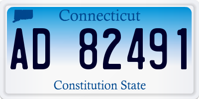 CT license plate AD82491