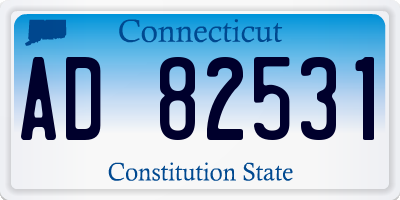 CT license plate AD82531