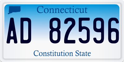 CT license plate AD82596