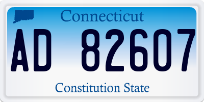 CT license plate AD82607