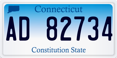 CT license plate AD82734